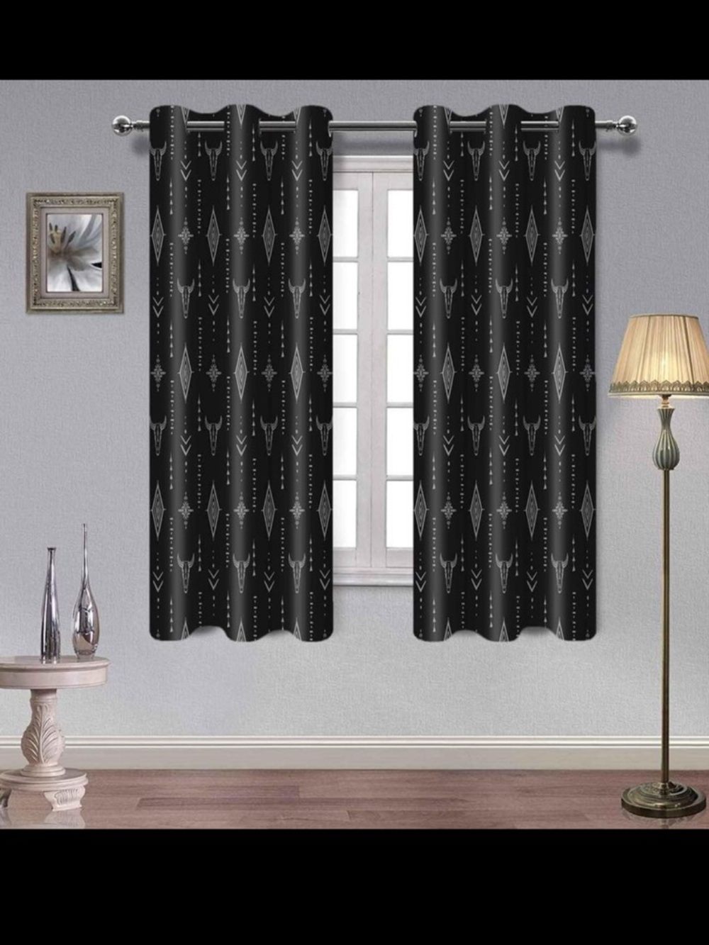 AHBEWIN Tribal Aztec Print Window Curtain Panels 2 Pack